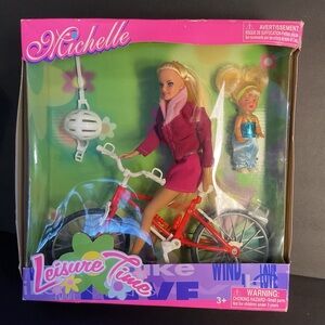 Michele Doll with Red Bicycle and Pink Outfit